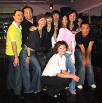 Sharon and salsa friends in China, December 2007